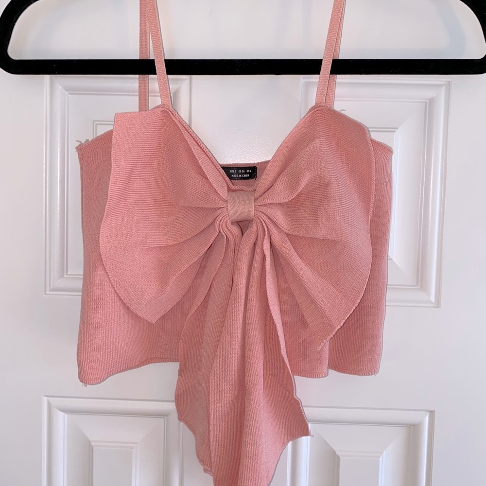 Big Bow Front Crop Cami Top